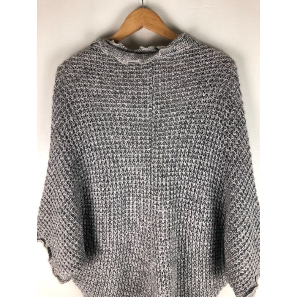 Moth Anthropologie Gray Wool Blend Open Front Cocoon Cardigan Sweater Longline S - Picture 4 of 6